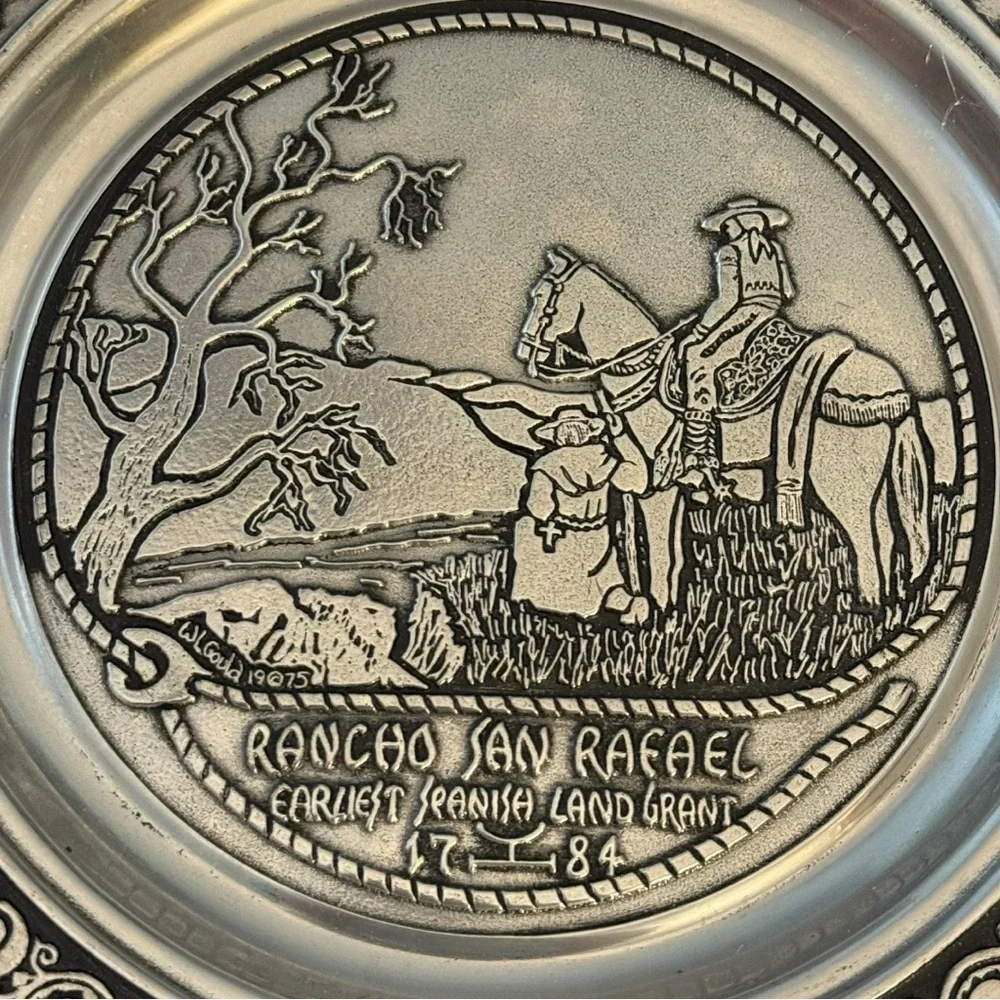 Wilton Pewter Plate Crescenta Canada Valley Rancho San Rafael 1975‎ Vintage